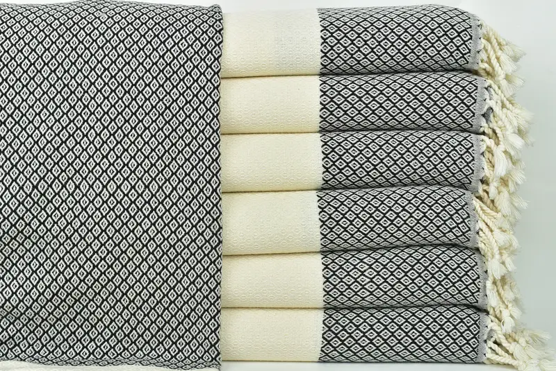 Valentines Day Gift Idea, 70x36 Linen Diamond Towel, Monogram Beach Towel, Luxury towel, Soft and absorbent Turkish towel, Bridal Shower Gift - 1