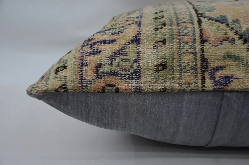 Bright Pillow Sham, Turkish Pillow, Cushion Cover, Interior Designer Pillow, 32x32 Beige Pillow Case, Kilim Pillow Cover, Retro Throw Pillow Sham - 6