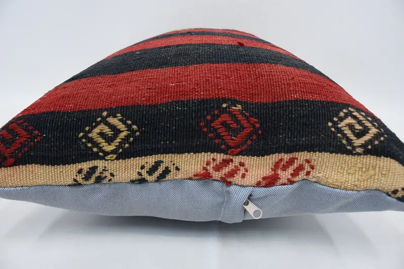 Pastel Pillow Sham, Boho Pillow Sham Cover, Cushion Case, Gift Pillow, Vintage Kilim Throw Pillow, Anatolian Pillow Cover, 16x24 Red Cushion Case - 5