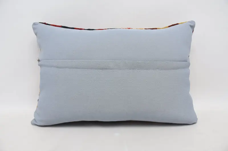Pastel Pillow Sham, Boho Pillow Sham Cover, Cushion Case, Gift Pillow, Vintage Kilim Throw Pillow, Anatolian Pillow Cover, 16x24 Red Cushion Case - 6