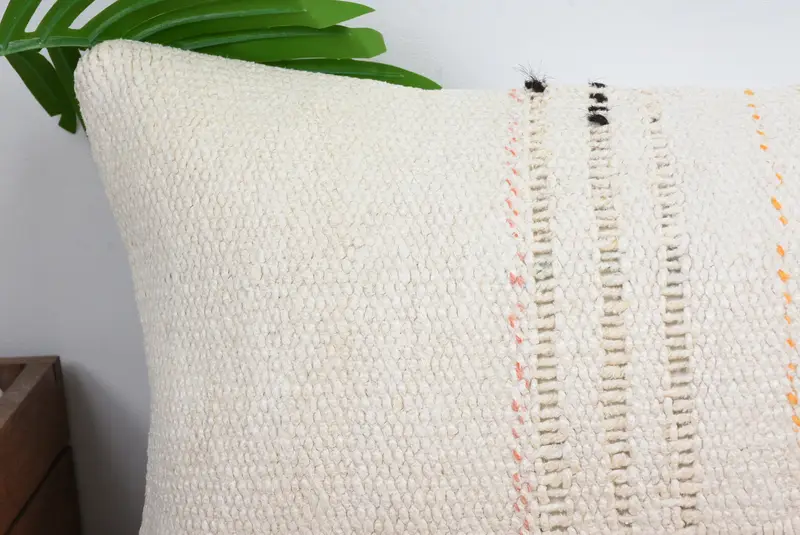 Pillow for Sofa, Pillow, Accent Throw Pillow, Kilim Cushion Sham, Ethnical Kilim Rug Pillow, 12x20 White Pillow Cover, Decorative Pillow Sham - 2