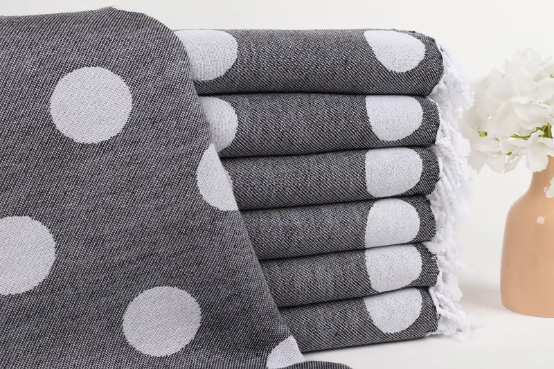 Luxury towel, Organic Turkish towel, 70x40 Cotton Polka Dot Towel, Towel With Name, Gift For Coworker, Monogram Turkish Towel, Custom Beach Towels - 2