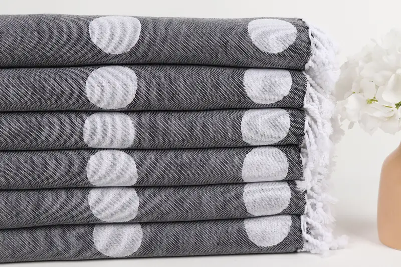 Luxury towel, Organic Turkish towel, 70x40 Cotton Polka Dot Towel, Towel With Name, Gift For Coworker, Monogram Turkish Towel, Custom Beach Towels - 4