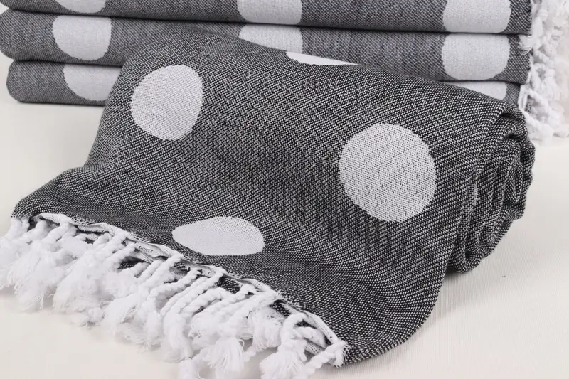 Luxury towel, Organic Turkish towel, 70x40 Cotton Polka Dot Towel, Towel With Name, Gift For Coworker, Monogram Turkish Towel, Custom Beach Towels - 5
