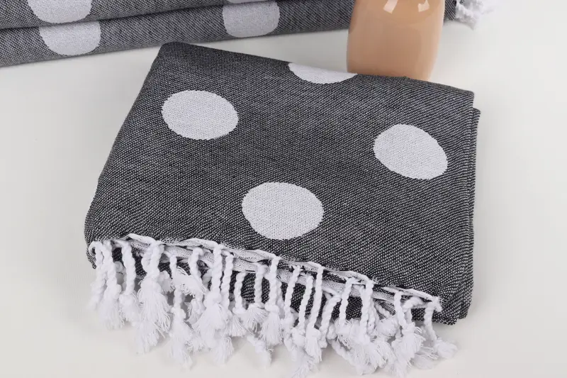 Luxury towel, Organic Turkish towel, 70x40 Cotton Polka Dot Towel, Towel With Name, Gift For Coworker, Monogram Turkish Towel, Custom Beach Towels - 6