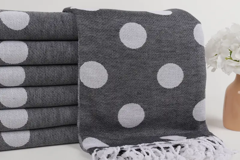 Luxury towel, Organic Turkish towel, 70x40 Cotton Polka Dot Towel, Towel With Name, Gift For Coworker, Monogram Turkish Towel, Custom Beach Towels - 3