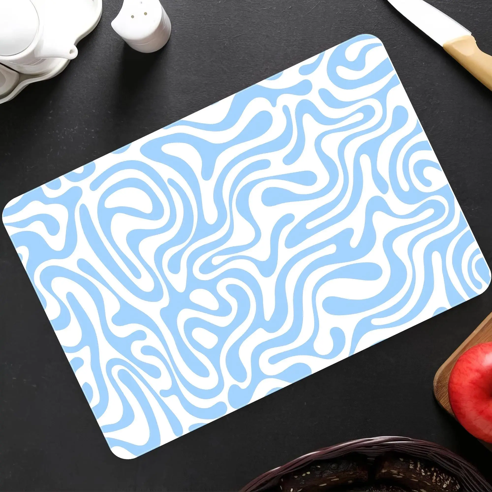 Curved Pattern Glass Cutting Board, Tempered Safety, Modern Kitchen - 1