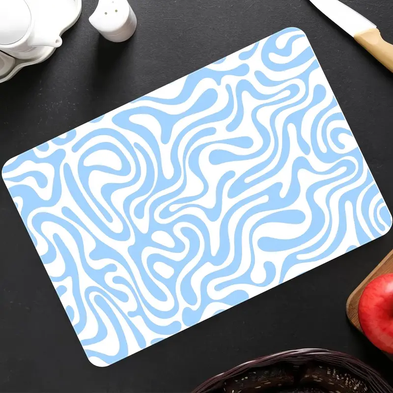 Curved Pattern Glass Cutting Board, Tempered Safety, Modern Kitchen