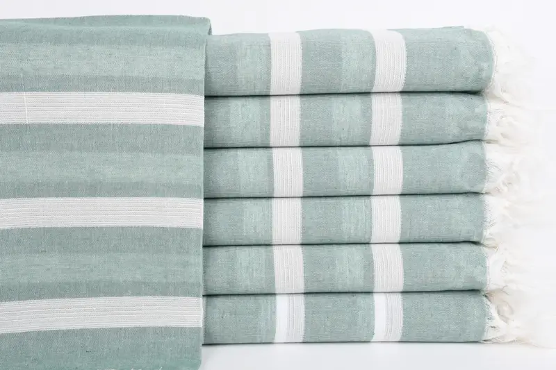70x40 Cotton Striped Towel, Wedding Hand Made Gift, Fouta towel, Personalized Gift For Her, Organic Turkish towel, Personalized Beach Towel - 1