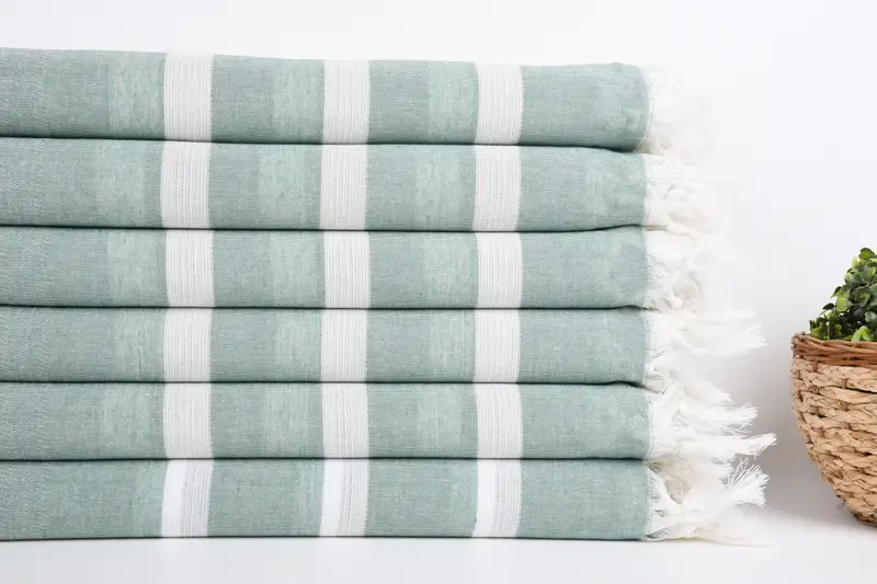 70x40 Cotton Striped Towel, Wedding Hand Made Gift, Fouta towel, Personalized Gift For Her, Organic Turkish towel, Personalized Beach Towel - 3