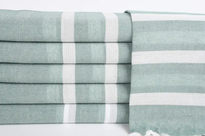 70x40 Cotton Striped Towel, Wedding Hand Made Gift, Fouta towel, Personalized Gift For Her, Organic Turkish towel, Personalized Beach Towel - 2