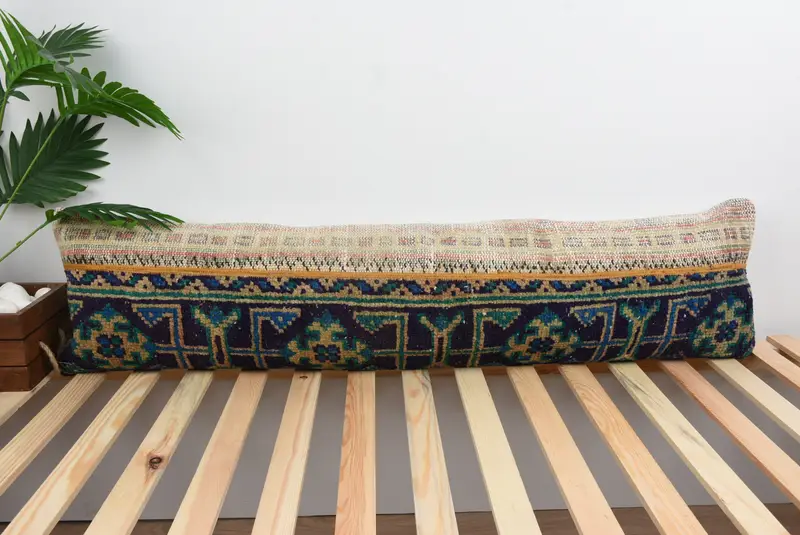 Kilim Pillow Cover, Pastel Pillow Case, Kilim Pillow, Hippie Throw Pillow Case, Interior Designer Pillow, Pillow, 12x48 Blue Pillow Sham - 1