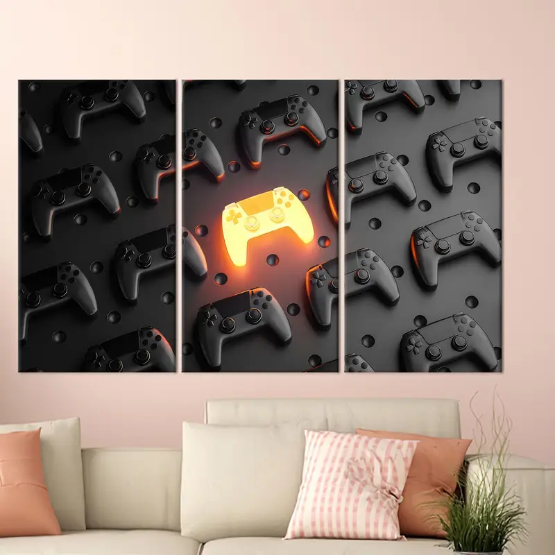 Gamers Haven Art, Game Room Decor, Man Cave Art, Black Art Decor, Abstract Wall Art, Canvas Art Decor, Wall Hanging Art, Modern Art Decor - 2