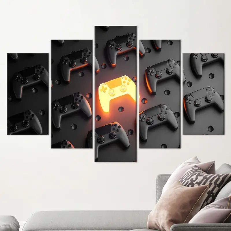 Gamers Haven Art, Game Room Decor, Man Cave Art, Black Art Decor, Abstract Wall Art, Canvas Art Decor, Wall Hanging Art, Modern Art Decor - 5