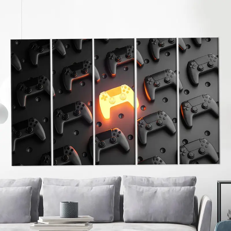 Gamers Haven Art, Game Room Decor, Man Cave Art, Black Art Decor, Abstract Wall Art, Canvas Art Decor, Wall Hanging Art, Modern Art Decor - 4