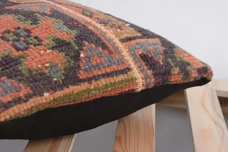 Antique Pillows, Cushion Cover, Rustic Pillow Cover, Throw Kilim Pillow, Pet Cushion, Ethnical Kilim Rug Pillow, 12x12 Blue Cushion - 7
