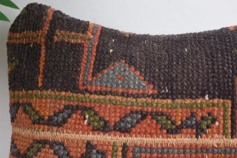Antique Pillows, Cushion Cover, Rustic Pillow Cover, Throw Kilim Pillow, Pet Cushion, Ethnical Kilim Rug Pillow, 12x12 Blue Cushion - 2
