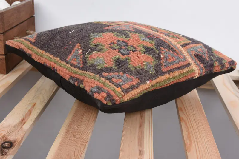 Antique Pillows, Cushion Cover, Rustic Pillow Cover, Throw Kilim Pillow, Pet Cushion, Ethnical Kilim Rug Pillow, 12x12 Blue Cushion - 6