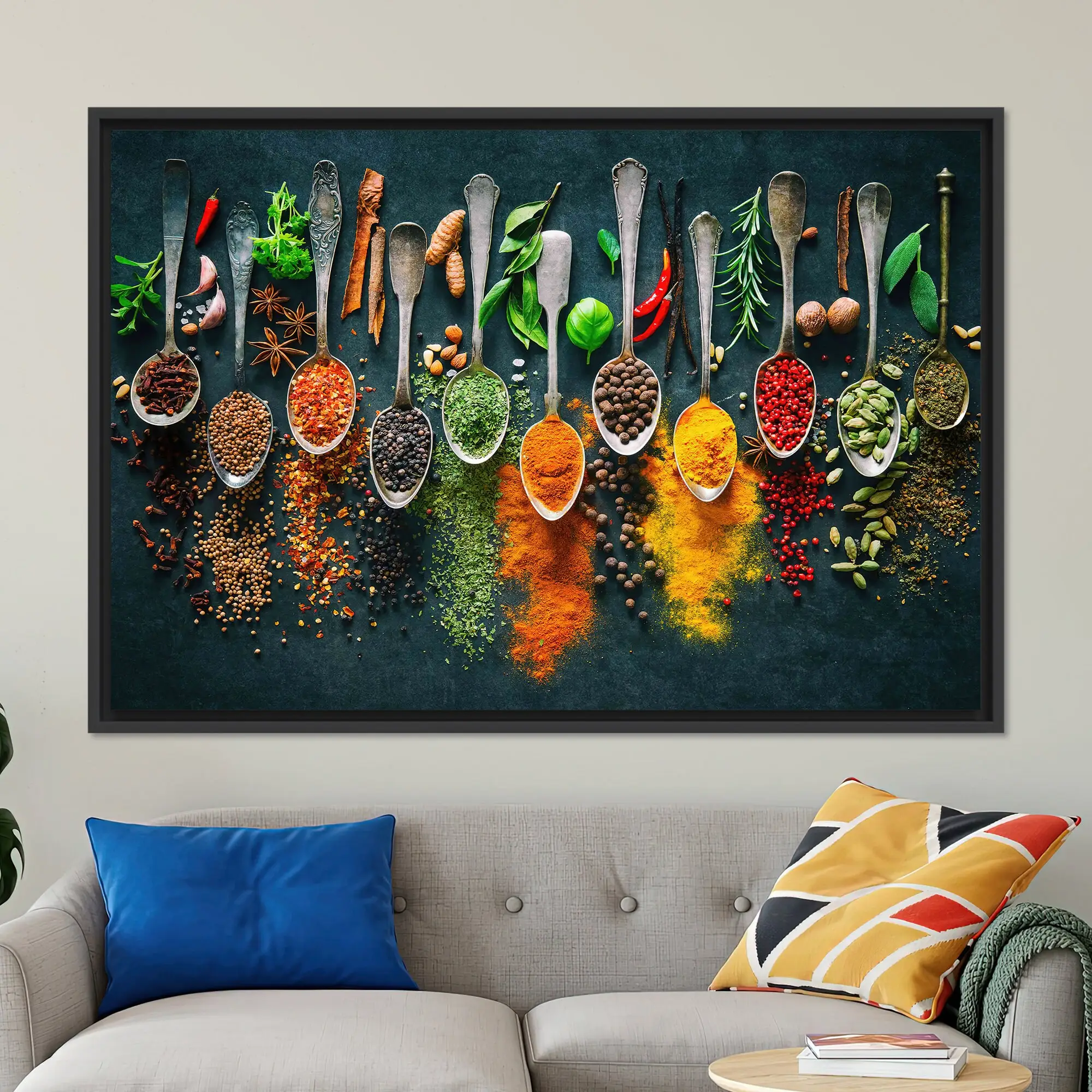 Elegant Spices Canvas Print: Vibrant Indian Spices Artwork - 1