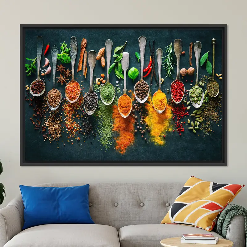 Elegant Spices Canvas Print: Vibrant Indian Spices Artwork