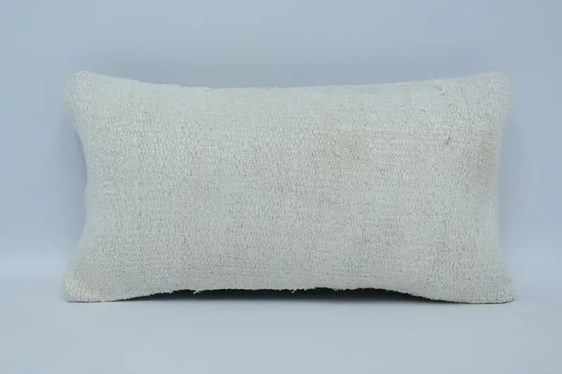 Throw Kilim Pillow, 8x16 Beige Cushion, Pillow Case, Boho Pillow, Rustic Cushion Cover, Antique Pillows, Sofa Bolster Cushion - 1