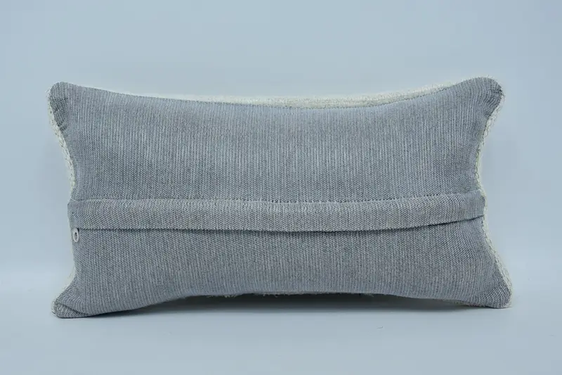 Throw Kilim Pillow, 8x16 Beige Cushion, Pillow Case, Boho Pillow, Rustic Cushion Cover, Antique Pillows, Sofa Bolster Cushion - 6