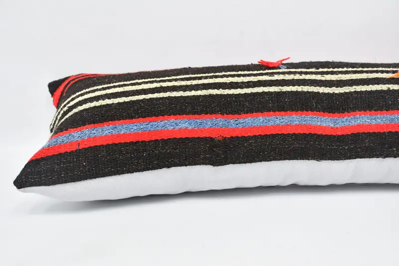 Ottoman Pillow, Custom Cushion, Bench Pillow Sham, Cushion Cover, Gift Pillow, Boho Pillow, 12x36 Black Cushion Case, Turkish Pillow - 5