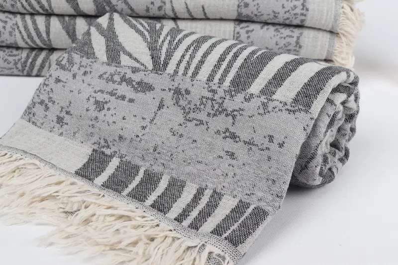 Sand-free towel, Valentines Gift, Unique Turkish towel with custom embroidery USA, Gift For Him, Lightweight towel, 78x38 Cotton Floral Design Towel - 5