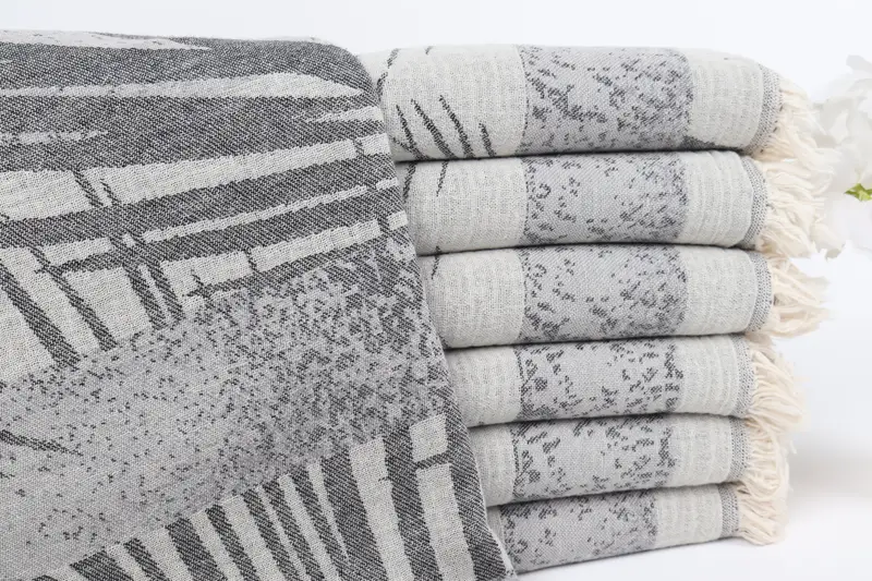 Sand-free towel, Valentines Gift, Unique Turkish towel with custom embroidery USA, Gift For Him, Lightweight towel, 78x38 Cotton Floral Design Towel - 2