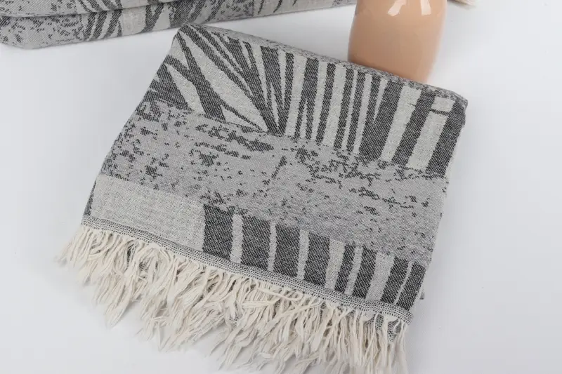 Sand-free towel, Valentines Gift, Unique Turkish towel with custom embroidery USA, Gift For Him, Lightweight towel, 78x38 Cotton Floral Design Towel - 6