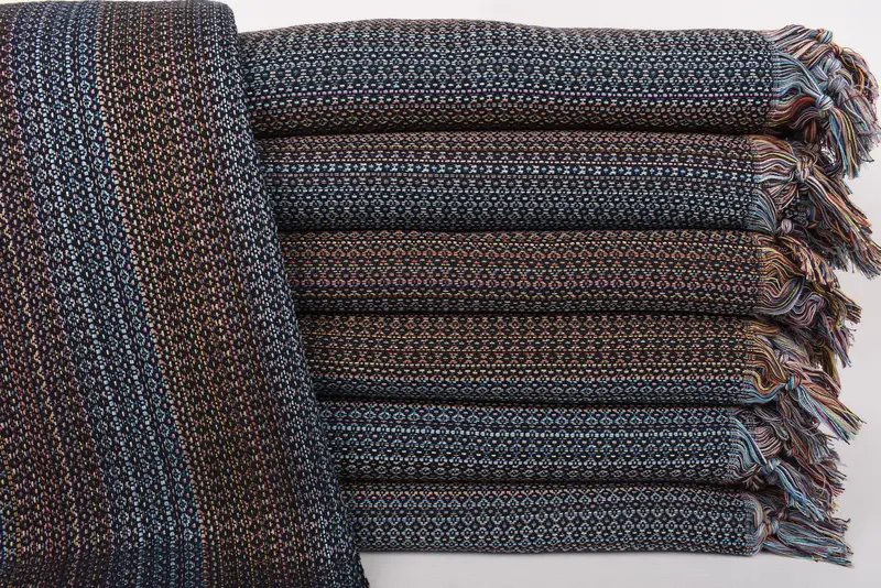 89\x87\ Black Colorful Diamond Blanket, Organic Cotton, Twin XL