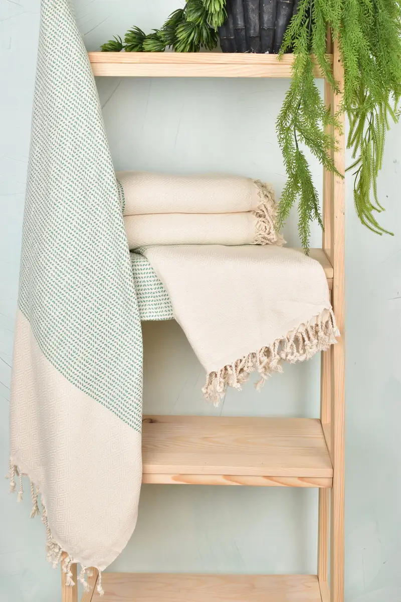 Bridal Shower Favors, Turkish beach towel with fringe, 70x40 Cotton Diamond Towel, Monogram Turkish Towel, Wedding Shower Gift, Peshtemal Towel - 5