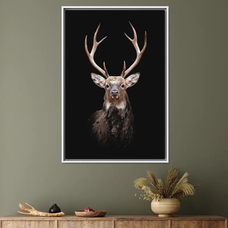 Zarif Geyik Kanvas Tablo: Çiftlik Evi Dekoru, Doğa Sanatı