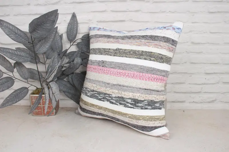 Pillow Cover, Authentic Pillow Case, Ethnical Kilim Rug Pillow, Car Cushion Case, Vintage Kilim Throw Pillow, 20x20 Pink Pillow Case, Gift Pillow - 4