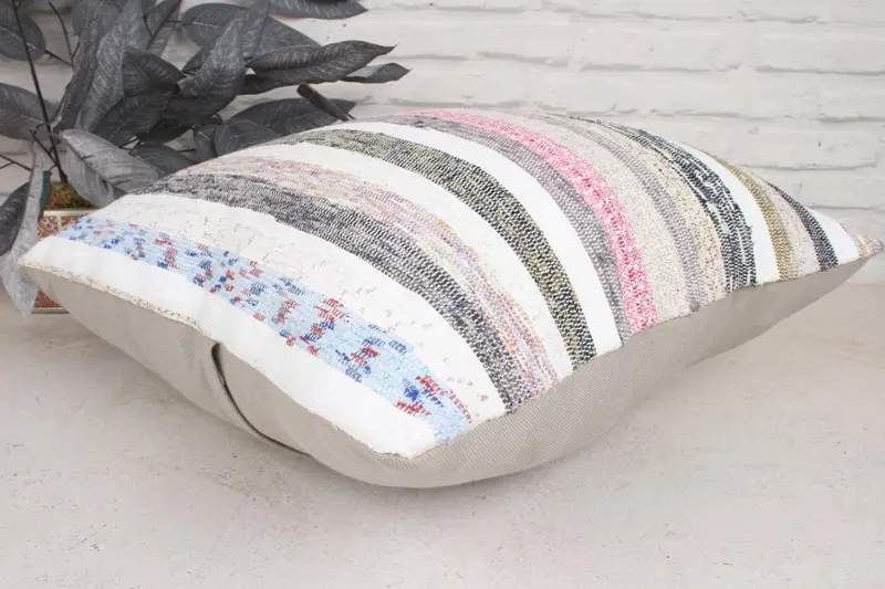 Pillow Cover, Authentic Pillow Case, Ethnical Kilim Rug Pillow, Car Cushion Case, Vintage Kilim Throw Pillow, 20x20 Pink Pillow Case, Gift Pillow - 6