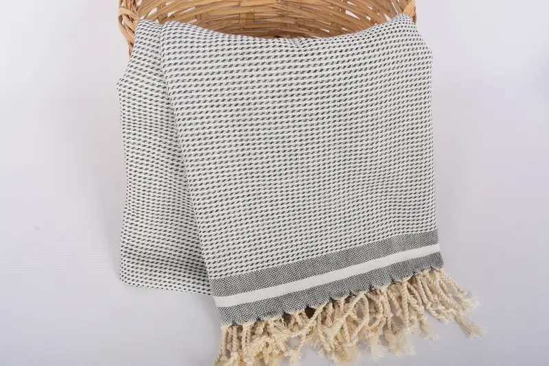 Personalize Gift, Bridal Shower Gift, 70x36 Cotton Geometric Towel, Quick-dry towel, Organic cotton peshtemal for spa and beach, Turkish hand towel - 5