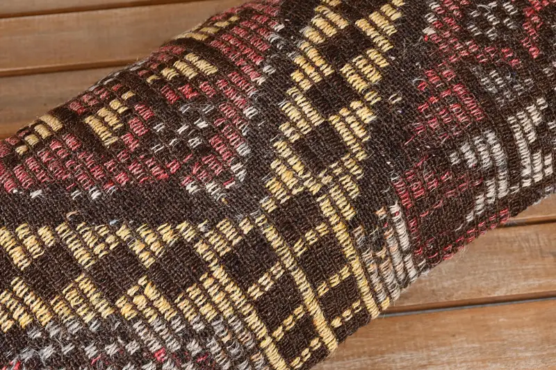 Cushion Cover, Vintage Kilim Throw Pillow, 12x24 Yellow Cushion Case, Ethnical Kilim Rug Pillow, Bright Cushion Cover, Home Decor Pillow - 3