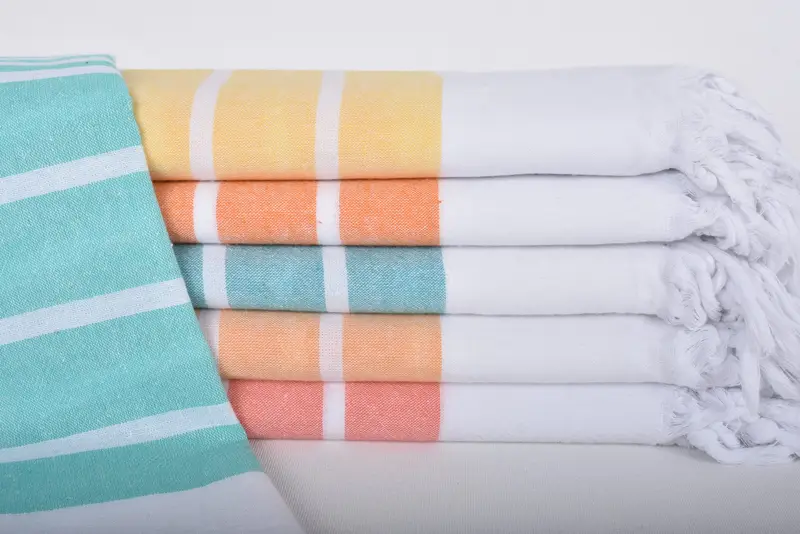 Personalized Purple Striped Tea Towel, Organic Cotton, 40x20 Inches