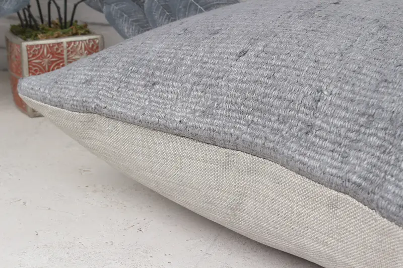 Pillow Case, Boho Pillow Sham Cover, Pillow for Sofa, 20x20 Gray Pillow, Pillow for Couch, Crochet Pattern Pillow Cover, Bed Cushion - 8