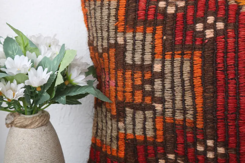 Traditional Cushion, Pillow for Couch, Southwestern Pillow Case, Turkish Pillow, 12x24 Brown Pillow Sham, Throw Kilim Pillow, Pillow Sham - 3