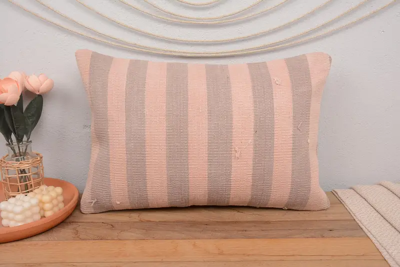 Pillow for Couch, Kilim Cushion Sham, 16x24 Gray Pillow, Wool Kilim Pillow Pillow Case, Vintage Pillow, Cushion, Christmas Cushion Cover - 2