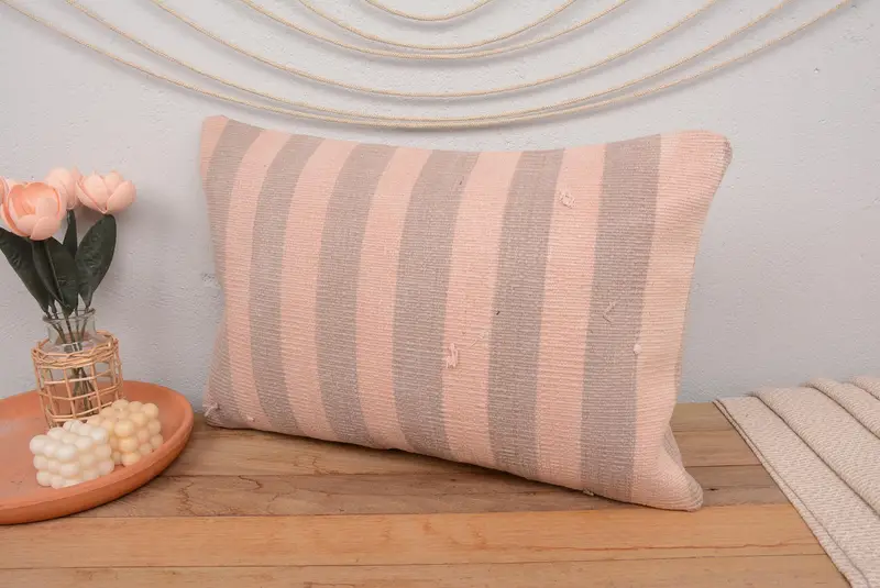 Pillow for Couch, Kilim Cushion Sham, 16x24 Gray Pillow, Wool Kilim Pillow Pillow Case, Vintage Pillow, Cushion, Christmas Cushion Cover - 4