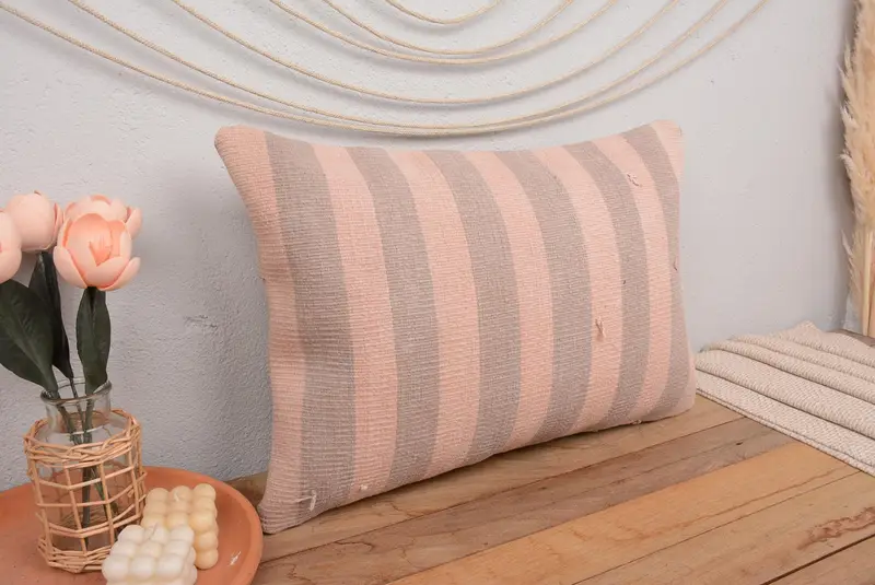 Pillow for Couch, Kilim Cushion Sham, 16x24 Gray Pillow, Wool Kilim Pillow Pillow Case, Vintage Pillow, Cushion, Christmas Cushion Cover - 1