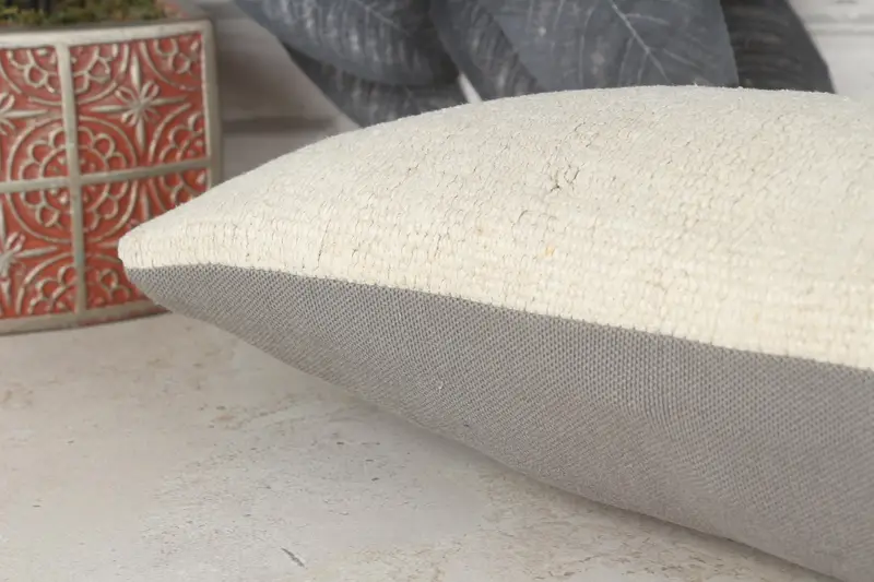Kilim Pillow, Handwoven Cushion Cover, 8x16 Beige Cushion Cover, Pillow Sham, Christmas Cushion Case, Interior Designer Pillow, Pillow for Couch - 7