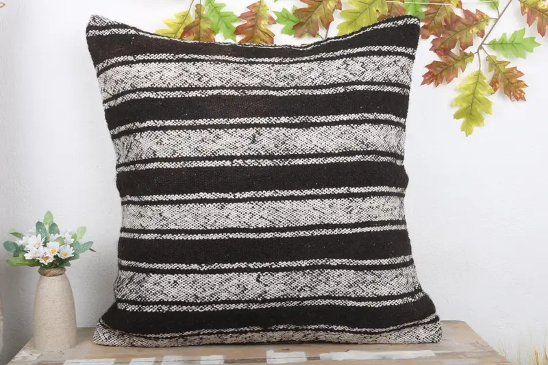 Turkish Pillow, Pattern Throw Cushion Case, Cushion Cover, Kilim Cushion Sham, 24x24 White Pillow Cover, Turkish Kilim Pillow - 2