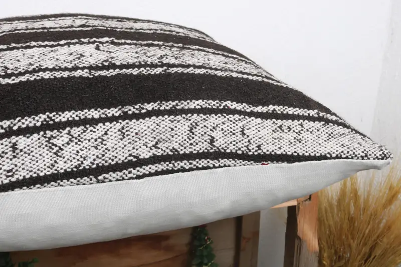 Turkish Pillow, Pattern Throw Cushion Case, Cushion Cover, Kilim Cushion Sham, 24x24 White Pillow Cover, Turkish Kilim Pillow - 6
