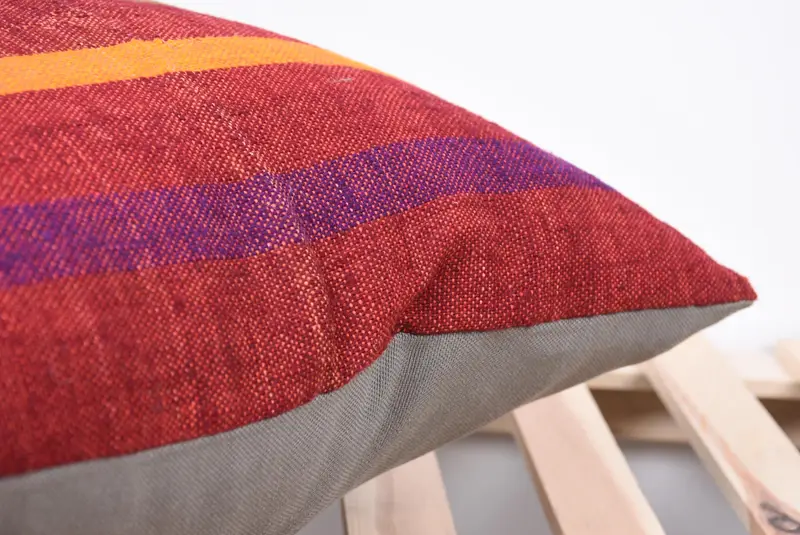 Pillow Sham, Antique Pillows, 18x18 Red Cushion Cover, Vintage Kilim Pillow, Ottoman Pillow Cover, Vintage Kilim Throw Pillow - 7