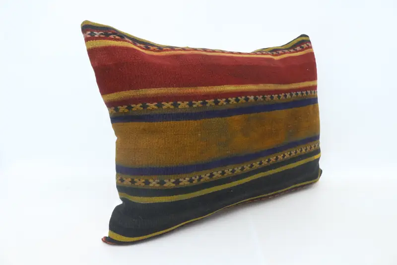 Cozy Throw Cushion, Boho Pillow Sham Cover, Pillow Sham, 20x28 Red Cushion, Vintage Kilim Throw Pillow, Pillow for Sofa - 3