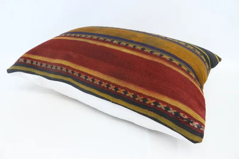 Cozy Throw Cushion, Boho Pillow Sham Cover, Pillow Sham, 20x28 Red Cushion, Vintage Kilim Throw Pillow, Pillow for Sofa - 6