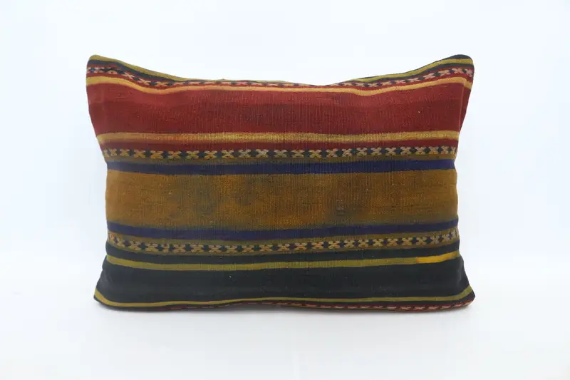 Cozy Throw Cushion, Boho Pillow Sham Cover, Pillow Sham, 20x28 Red Cushion, Vintage Kilim Throw Pillow, Pillow for Sofa - 1